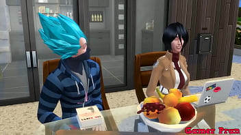 Parodia Hentai Epi 7 Mikasa le pide a vegeta que le enseñe a cocinar ella logra seducirlo le dice que bulma no se entere que te voy a follar mejor que a ella