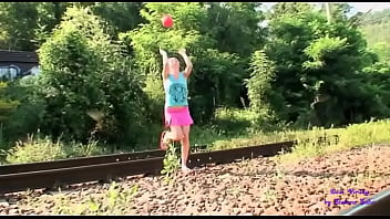 The little girl plays ball near the tracks and her stepfather scolds her and puts his cock in her mouth